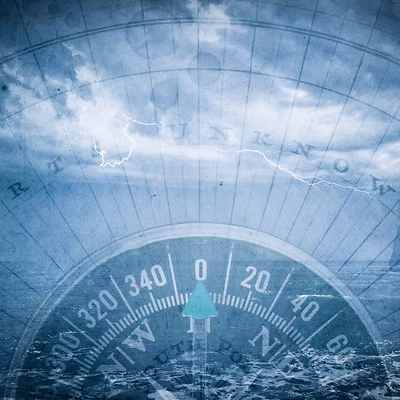 compass and sea